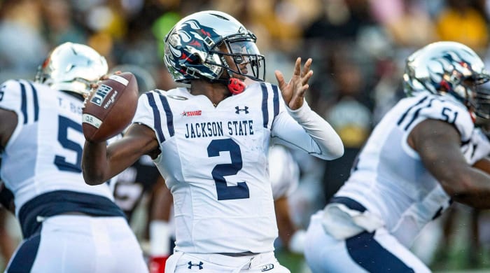 Shedeur Sanders playing for Jackson State.